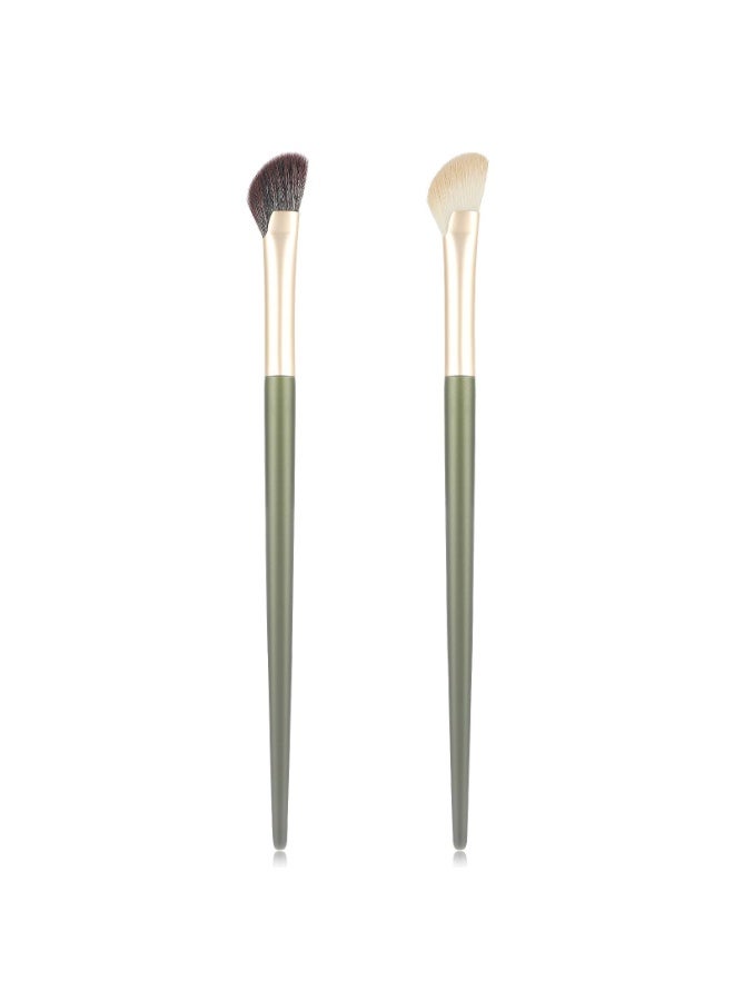 Peachjoy 2Pcs Nose Contour Angled Contour Brush, Half Fan-Shape Nose Shadow Brush, Soft Facial Fan Brush, Concealer, Under Eye Blush, Highlighter Brush for Blending Liquid Cream Powder Cosmetics - Image 1